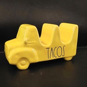 NEW RAE DUNN TACOS Yellow Taco Truck Holder